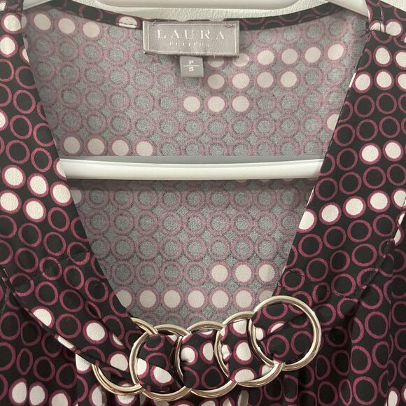 Laura Petites Women's Sleeveless Blouse, Small (Petite), Purple Patterned - Picture 7 of 7